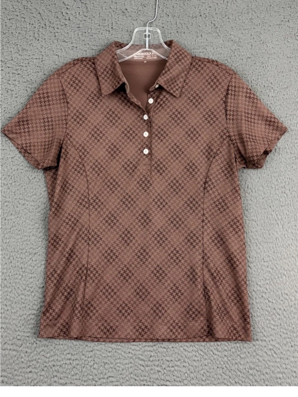 Nike Golf Brown Patterned DriFit Polo Top